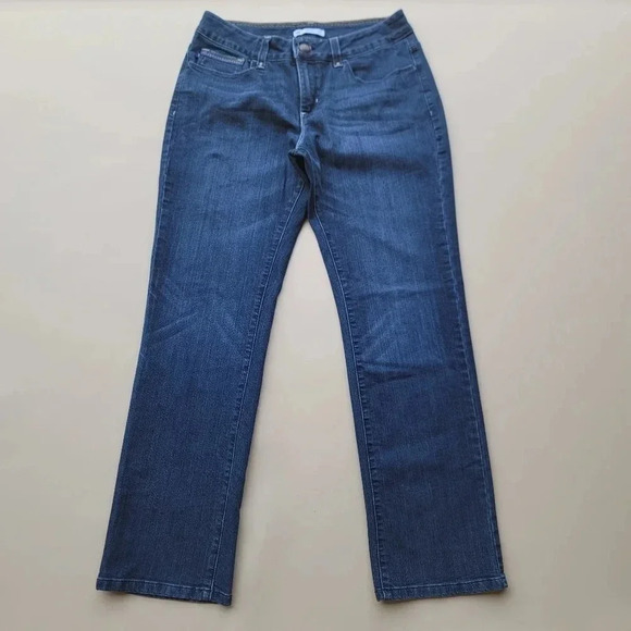 Lee Perfect Fit Just Below The Waist Jeans Women's Blue Pocket Mid Rise Sz 14 - Picture 1 of 9